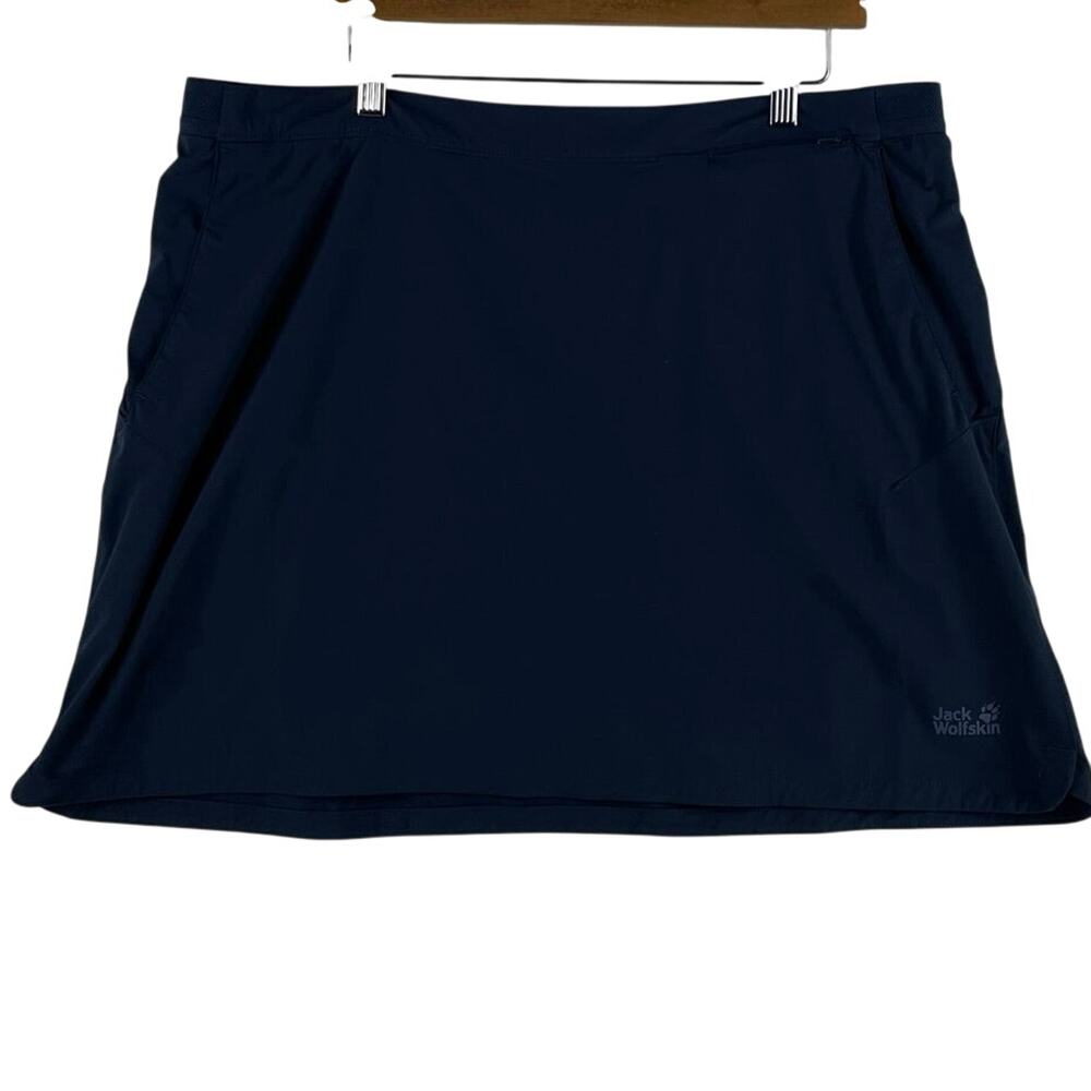 Jack Wolfskin Womens Skort XL Navy Blue Hiking Golf Skirt Built-In Shorts